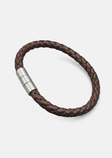 Lederarmband Iron Weave