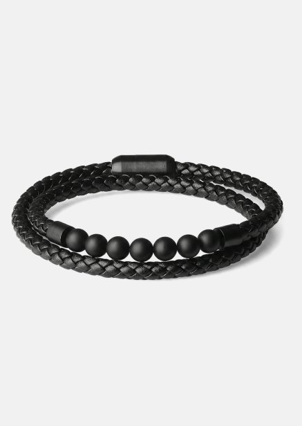 Lederarmband Raven Weave