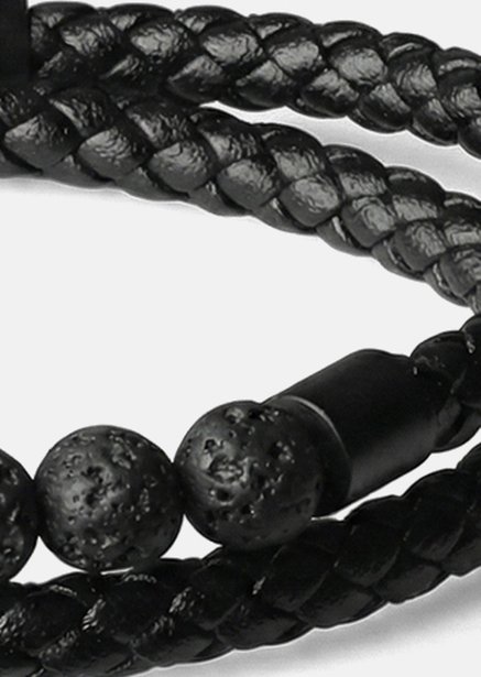 Lederarmband Obsidian Grip