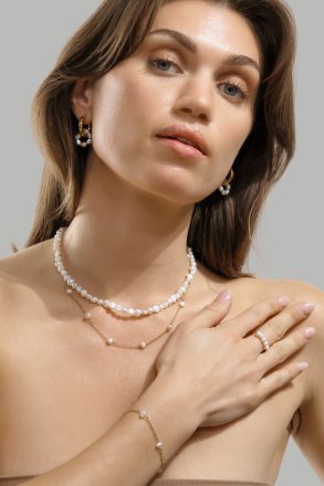 Ohrring Eterna Pearl - 18k Vergoldet