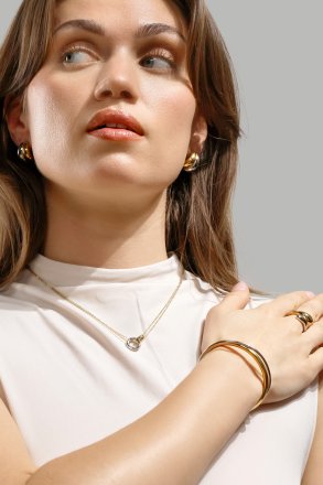 Ohrring Dual Wave - 18k Vergoldet