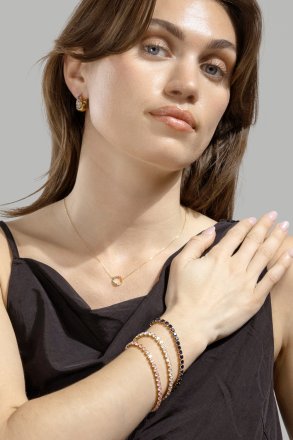 Ohrring Multicolor Crystal Bold Hoops - 18k Vergoldet