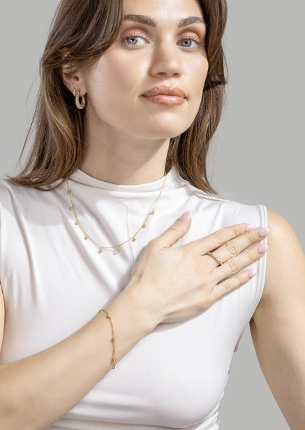 Ohrring Crystal Circle - 18k Vergoldet