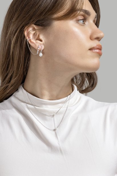 Pearl Charm Ohrringe – Versilbert