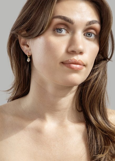 Pearl Charm Ohrringe – 18k Vergoldet