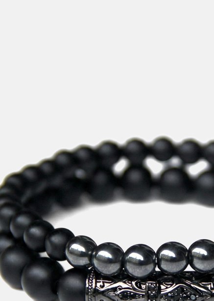 Perlenarmband Obsidian Echo