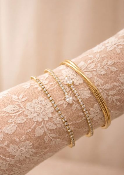 Armband Lumière Spark Stack - 18k Vergoldet