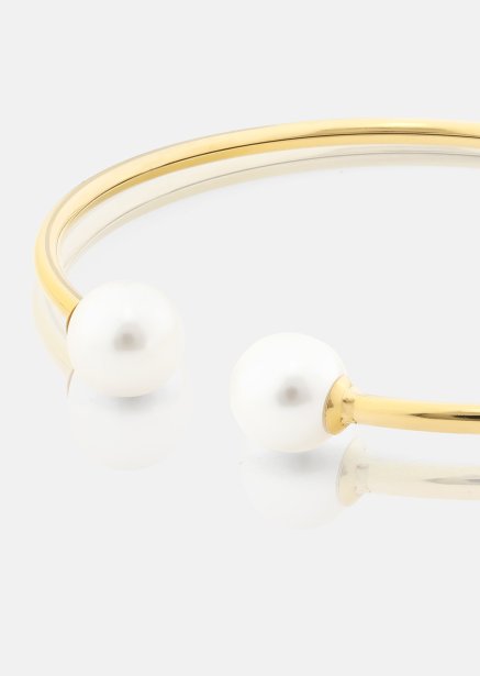 Pearl End Cuff Bracelet - 18k Vergoldet