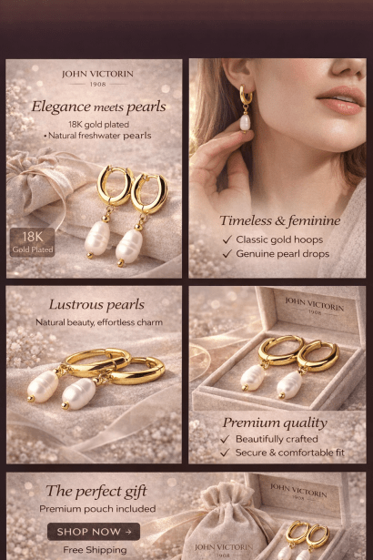 Ohrring Ocean - 18k Vergoldet