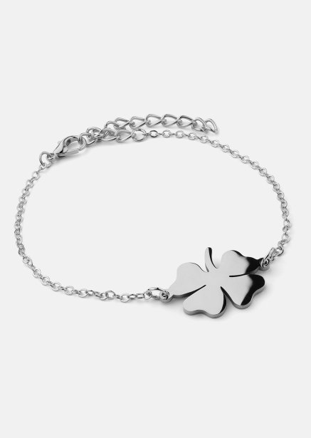 Golden Clover Charm Bracelet - Versilbert