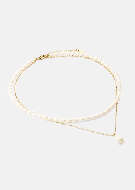 Halskette Duo Pearl & Gold - 18k Vergoldet