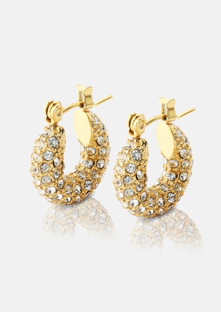 Chunky Pearl Hoop Earrings - 18k Vergoldet