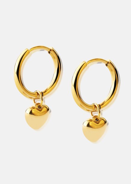 Ohrring Heart Hug Hoops - 18k Gold Plated