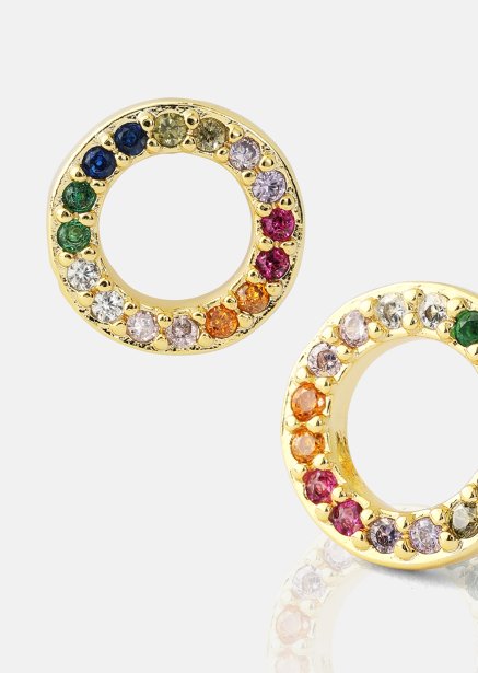 Ohrringe Prism Halo - 18k Vergoldet
