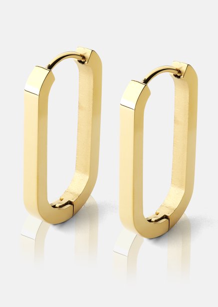 Ohrring Edge Hoops - 18k Vergoldet