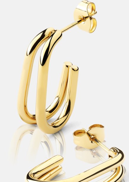 Ohrringe Loop Duo – 18k Vergoldet