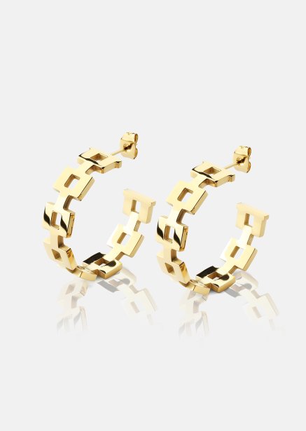 Ohrring GeoHoops - 18k Vergoldet