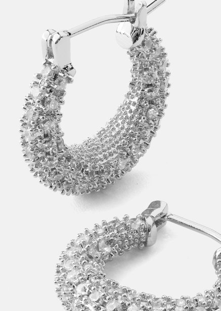 Ohrring Crystal Circle - Versilbert