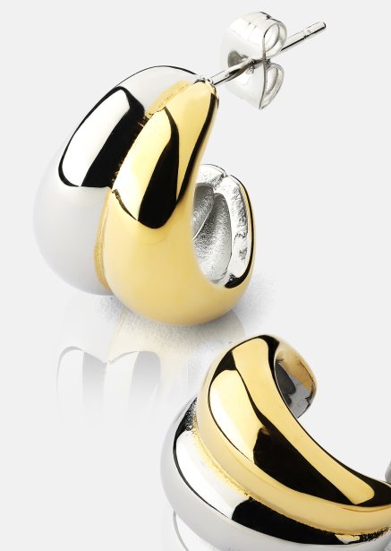 Ohrring Dual Wave - 18k Vergoldet