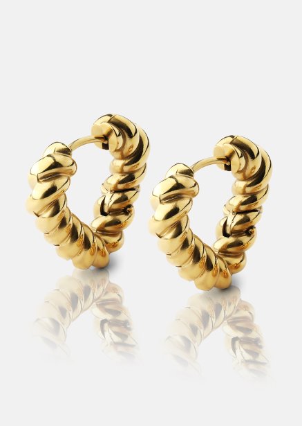 Ohrringe Twisted Heart – 18k Vergoldet