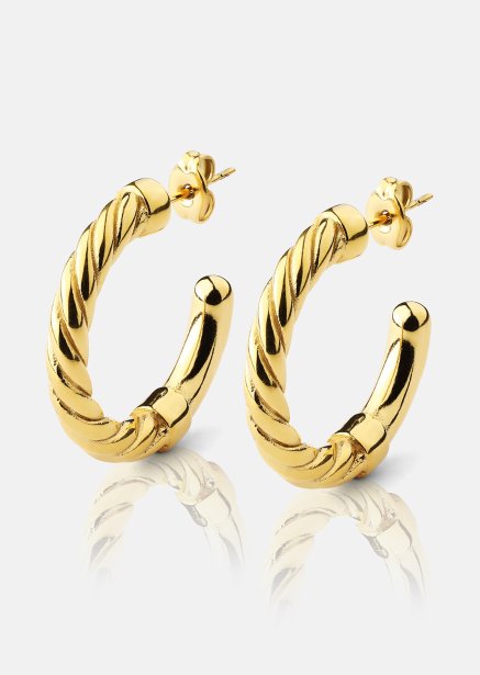 Ohrringe Twistade Hoops – 18k Vergoldet