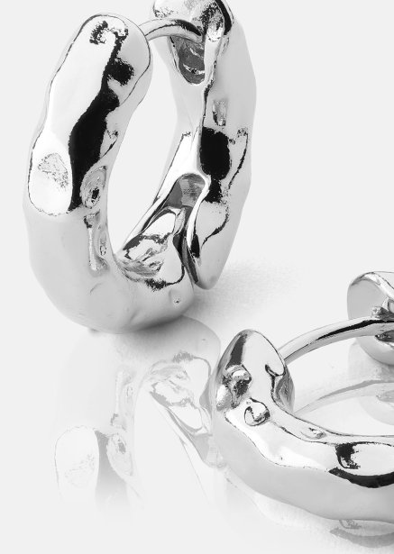 Ohrring Luxe Ripple Hoops - Versilbert