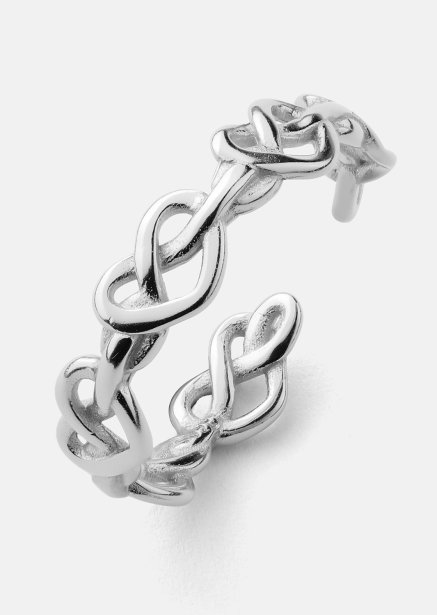 Ring Heart Link- Versilbert