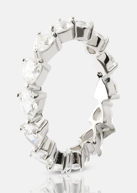 Bezel Glimmer Ring - Versilbert
