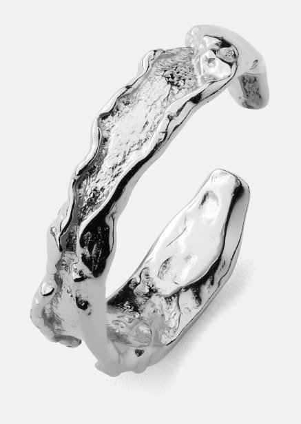 Ring Raw Texture - Versilbert