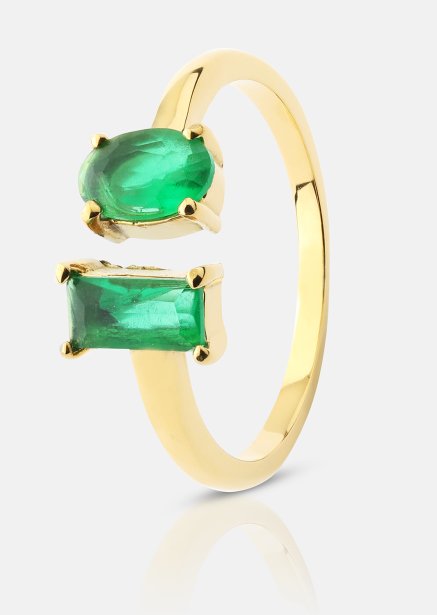 Ring Emerald Duo - 18k Vergoldet