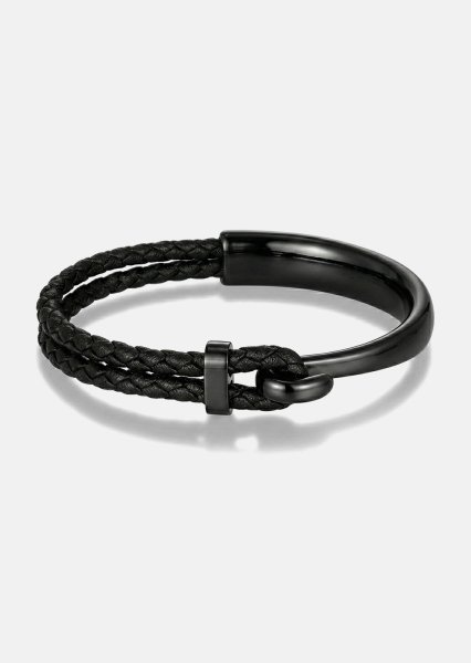 Lederarmband Obsidian Link