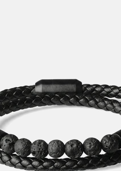 Lederarmband Obsidian Grip