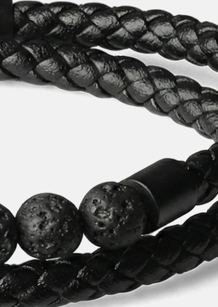 Lederarmband Obsidian Grip