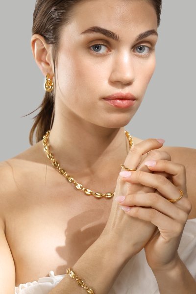 Ohrringe Chunky Link – 18k Vergoldet