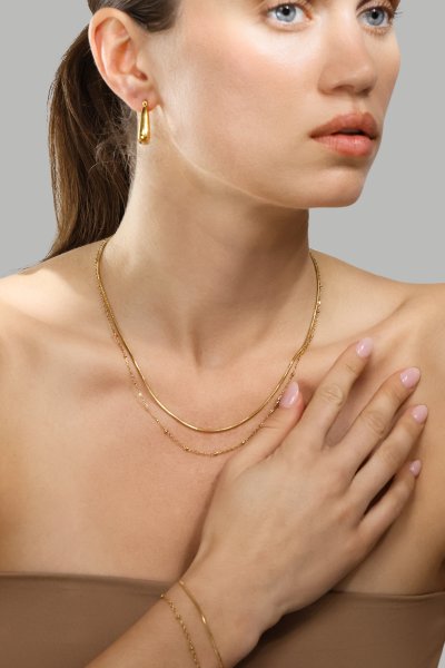 Ohrring TriBold - 18k Gold Plated