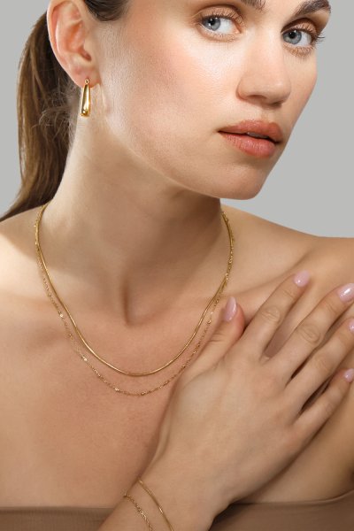 Ohrring TriBold - 18k Gold Plated