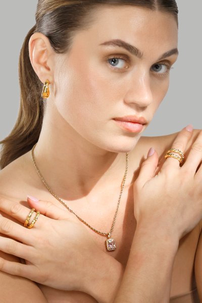 Halskette White Luxus - 18k Vergoldet