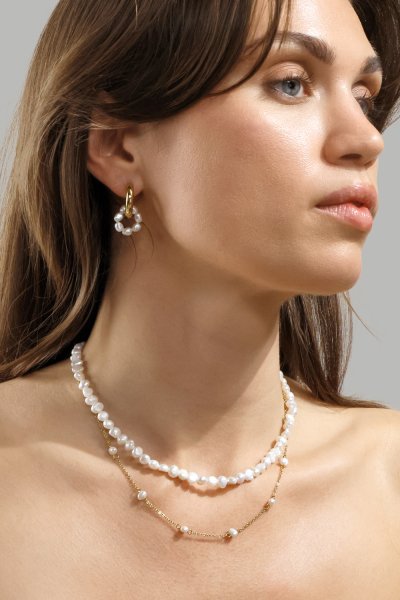 Ohrring Eterna Pearl - 18k Vergoldet