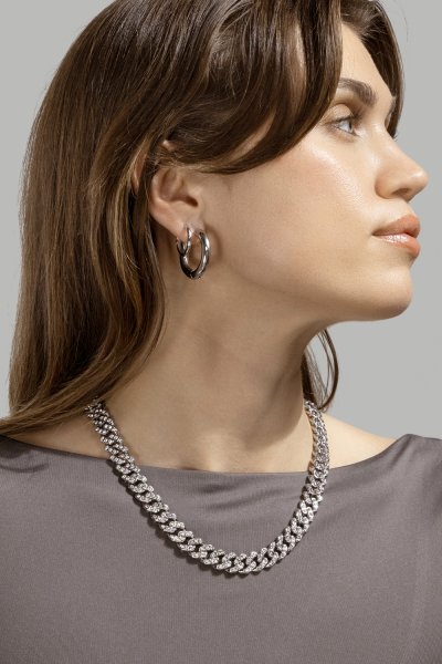 Ohrring Shine Hoops - Versilbert