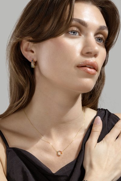 Ohrring Multicolor Crystal Bold Hoops - 18k Vergoldet