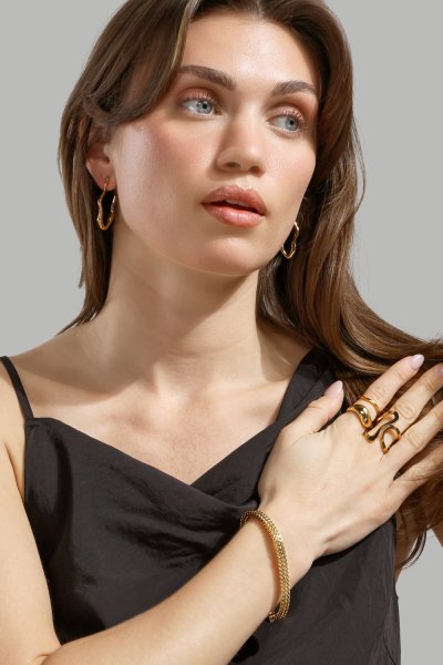 Ohrring Waves - 18k Gold Plated