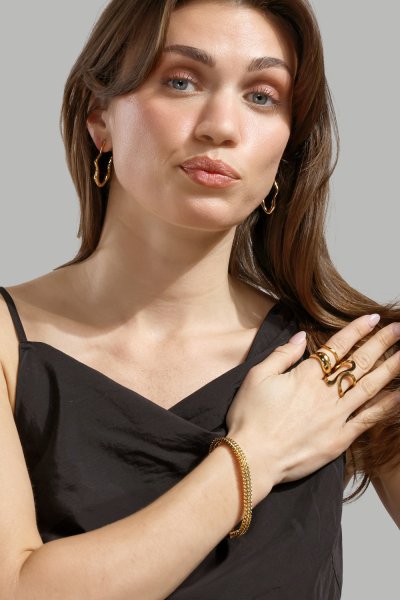Ohrring Waves - 18k Gold Plated