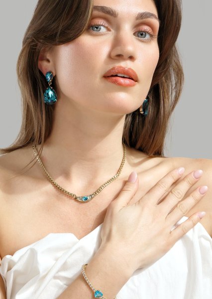 Azulora Icy Blue Ohrringe – 18k Vergoldet