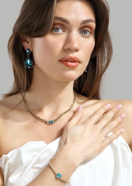 Azulora Icy Blue Ohrringe – 18k Vergoldet