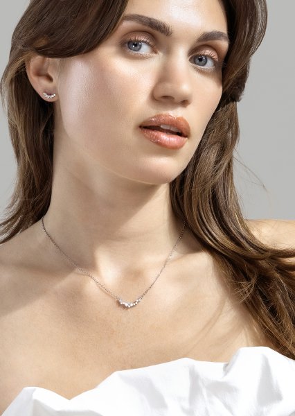 Ohrringe Leaf Studs - Silver Plated