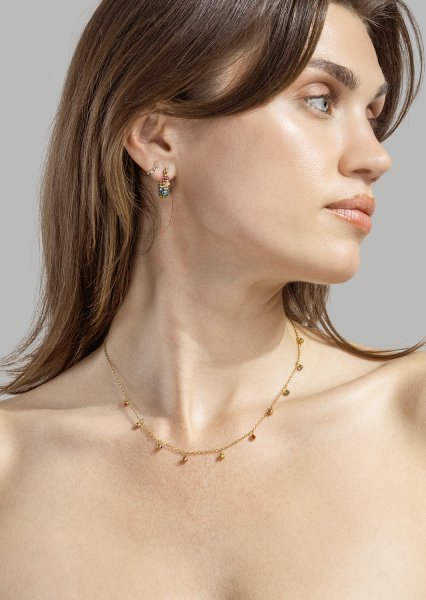 Colored Pearl Hoop Ohrring - 18k Vergoldet