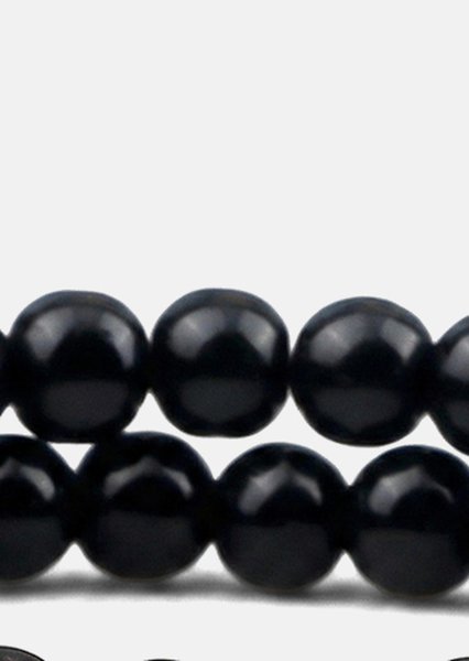 Perlenarmband Obsidian Halo