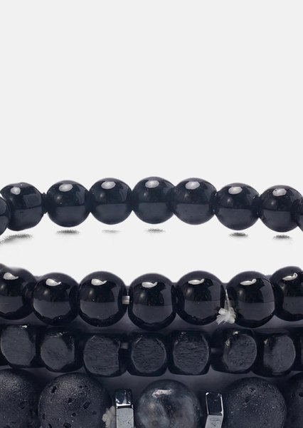 Perlenarmband Obsidian Edge