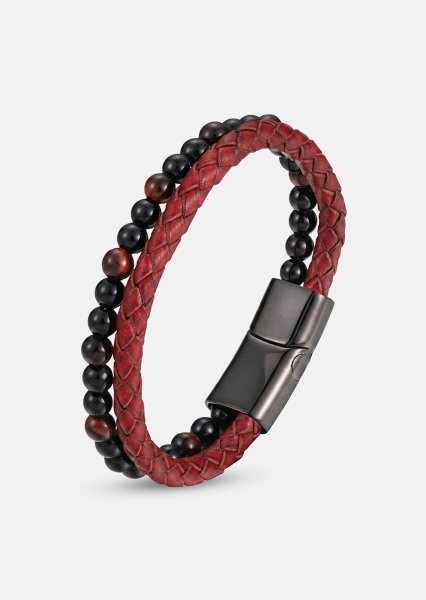 Lederarmband Crimson Nexus