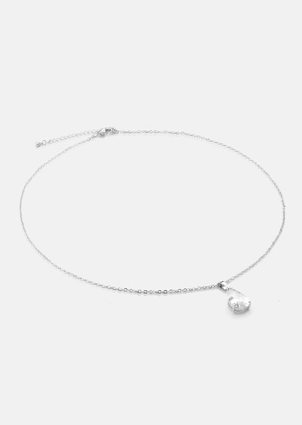 Halskette Luna Teardrop - Versilbert